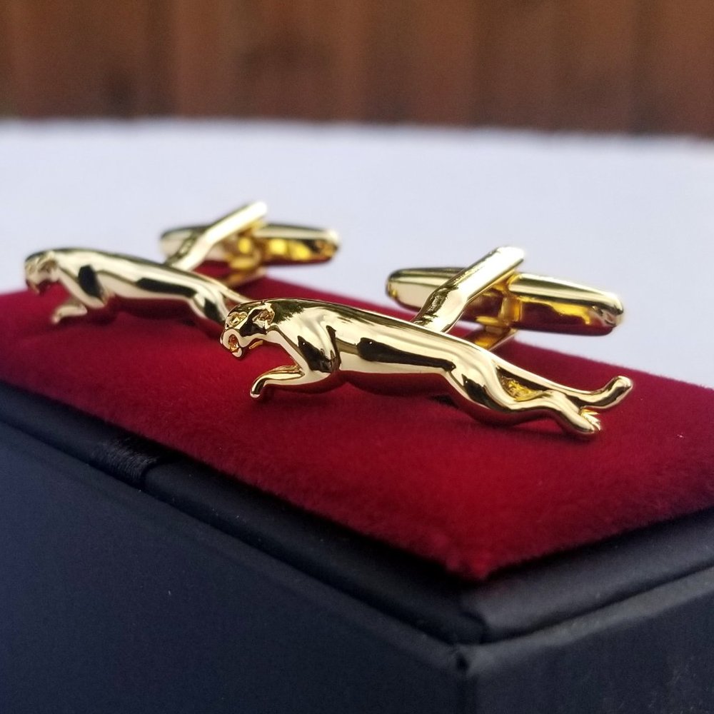 18k Gold Plated Jaguar Cufflinks For Men Car Jewelry Wedding Gift Luxury 2026 - Picture 10 of 13